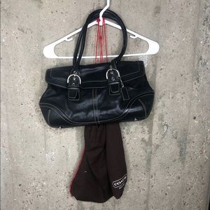 Coach Black 2 Buckle Soho Satchel